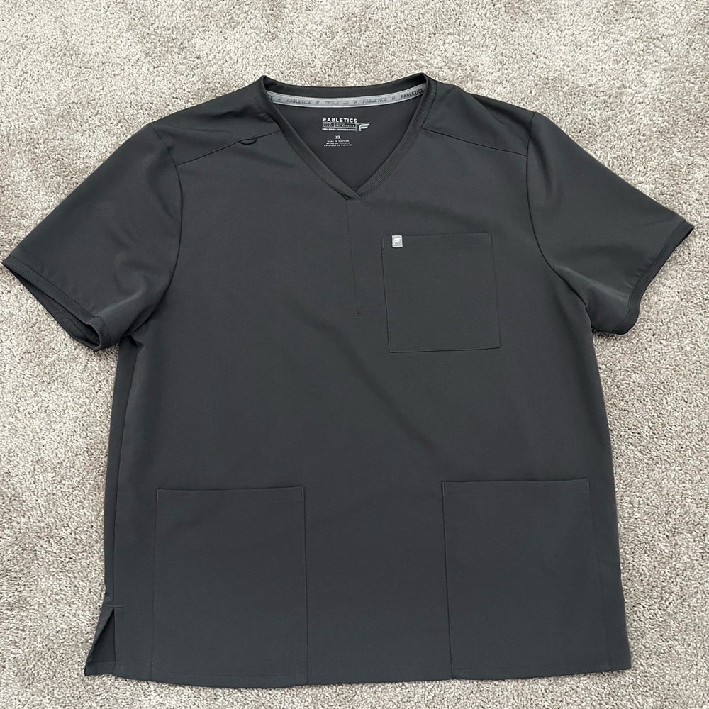 Fabletics Men's Black V-Neck Tee with Pockets